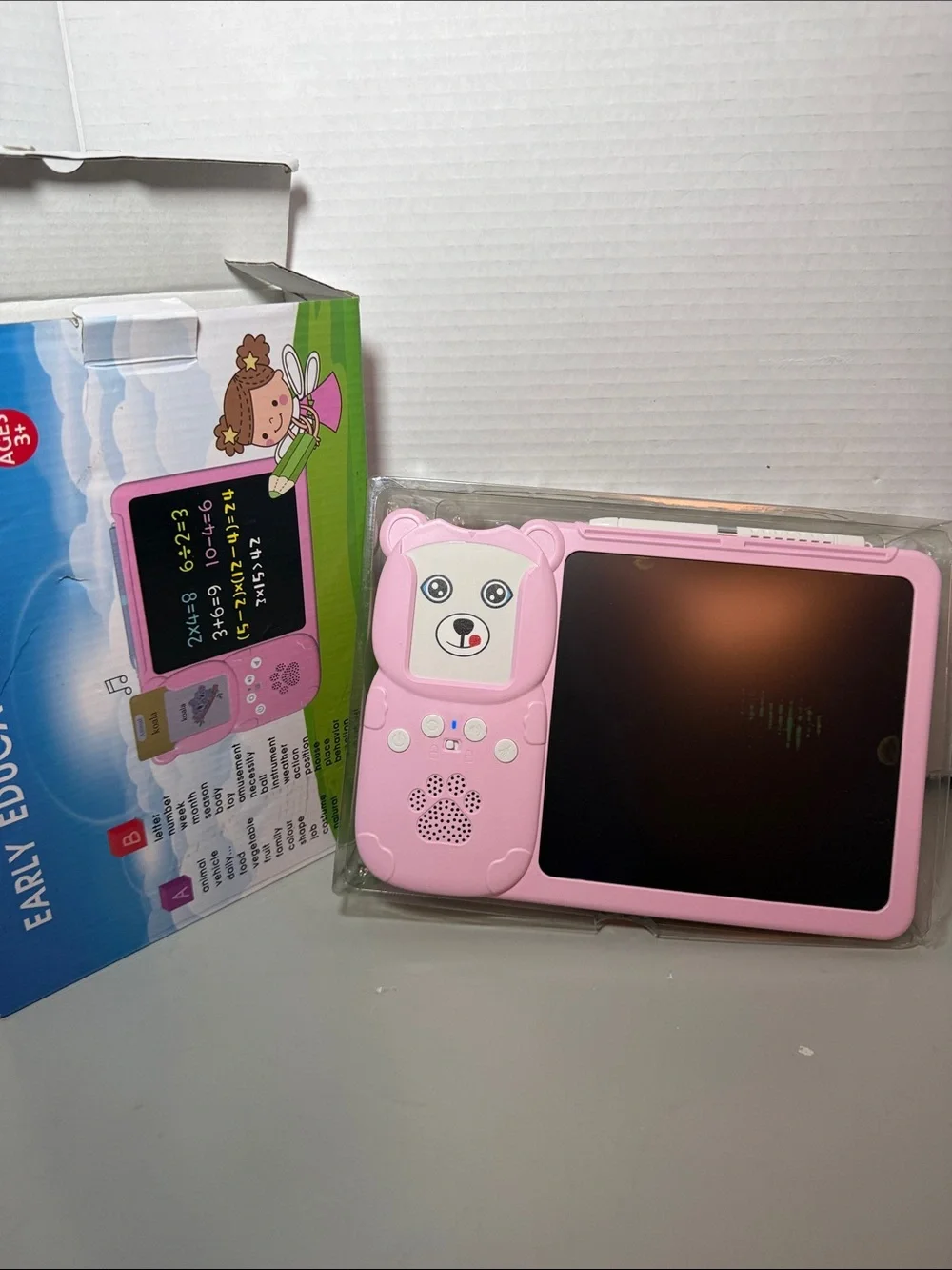 Bilingual English Spanish Flash Card Reader LCD Writing Tablet Early Education